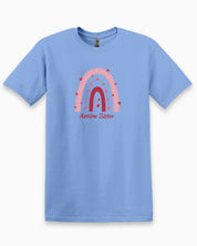 Autism Sister Rainbow Tee-Carolina Blue-Neurodiversity, ADHD & Autism Awareness & Acceptance T-Shirt by Daily Bloom