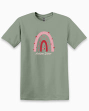 Autism Sister Rainbow Tee-Sage-Neurodiversity, ADHD & Autism Awareness & Acceptance T-Shirt by Daily Bloom