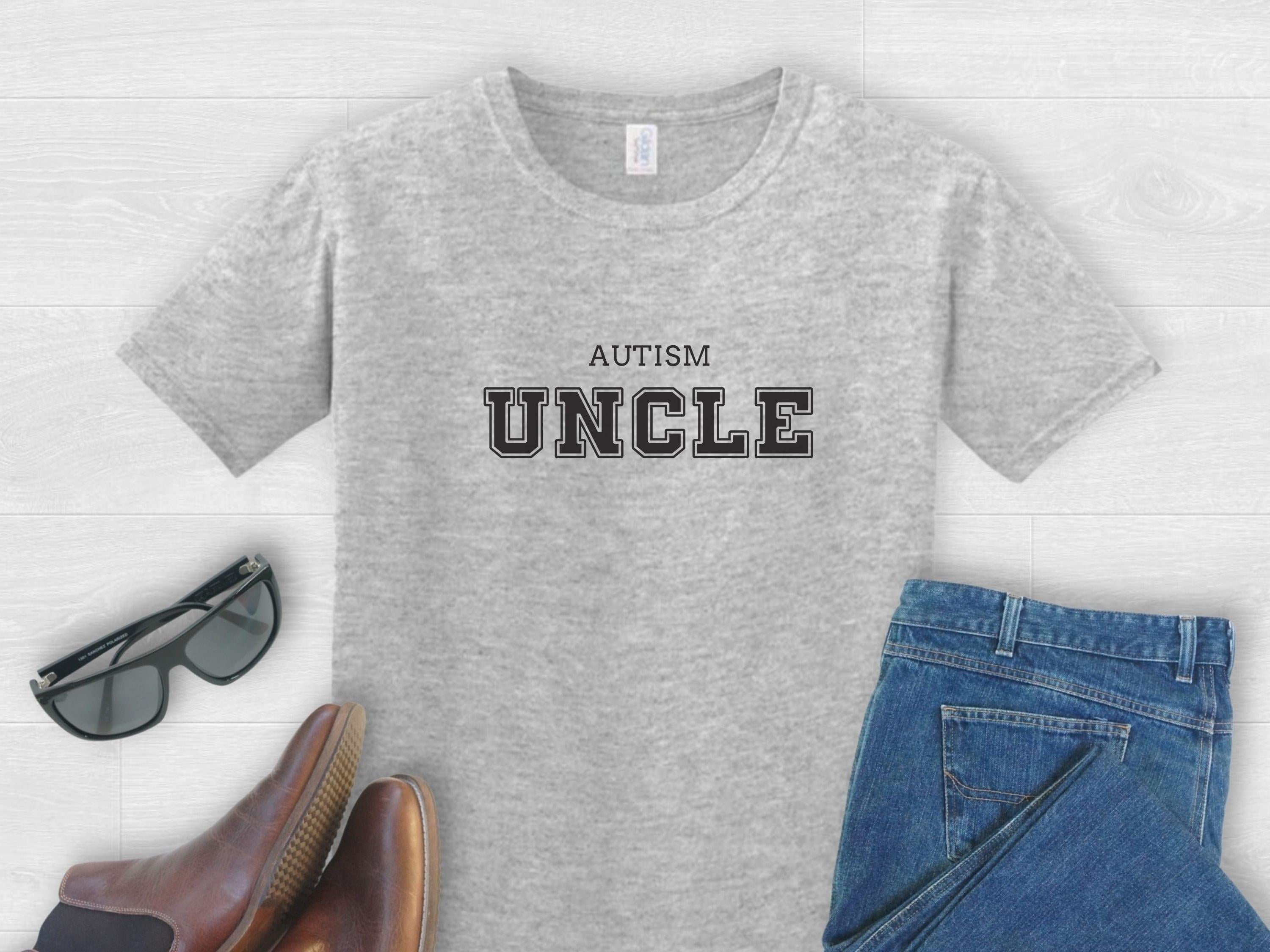 Autism Uncle College Tee-Sport Grey-Neurodiversity, ADHD & Autism Awareness & Acceptance T-Shirt by Daily Bloom