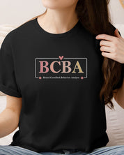 BCBA Outline Tee-Neurodiversity, ADHD & Autism Awareness & Acceptance T-Shirt by Daily Bloom