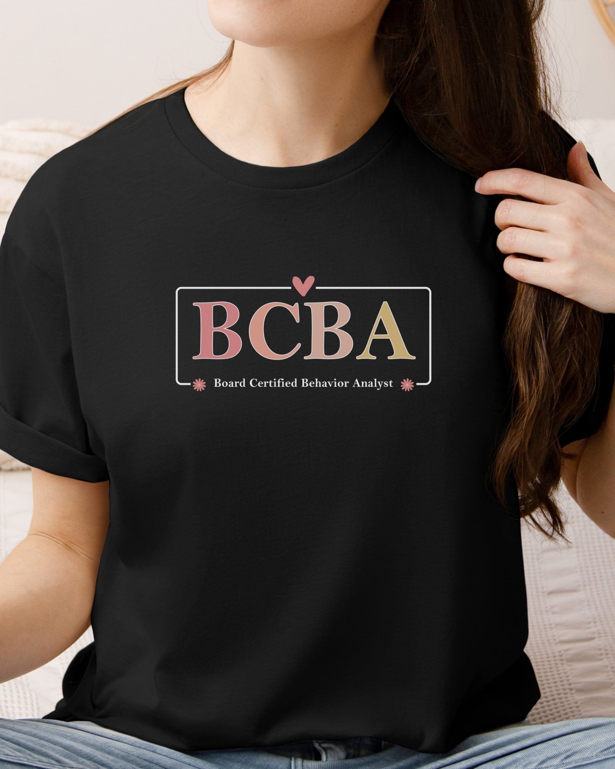 BCBA Outline Tee-Neurodiversity, ADHD & Autism Awareness & Acceptance T-Shirt by Daily Bloom