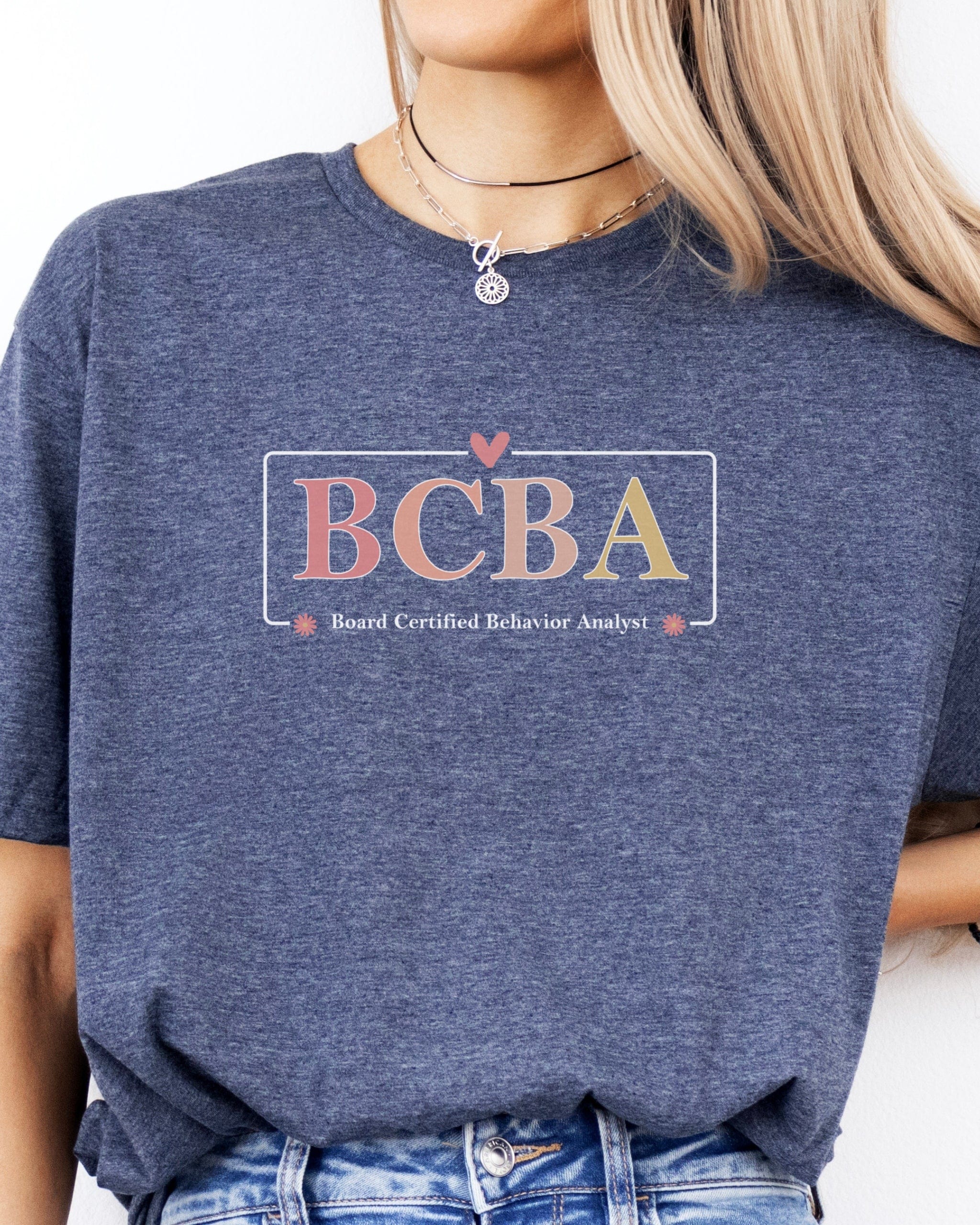 BCBA Outline Tee-Neurodiversity, ADHD & Autism Awareness & Acceptance T-Shirt by Daily Bloom