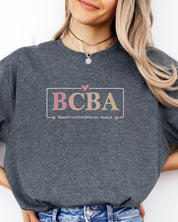 BCBA Outline Tee-Neurodiversity, ADHD & Autism Awareness & Acceptance T-Shirt by Daily Bloom