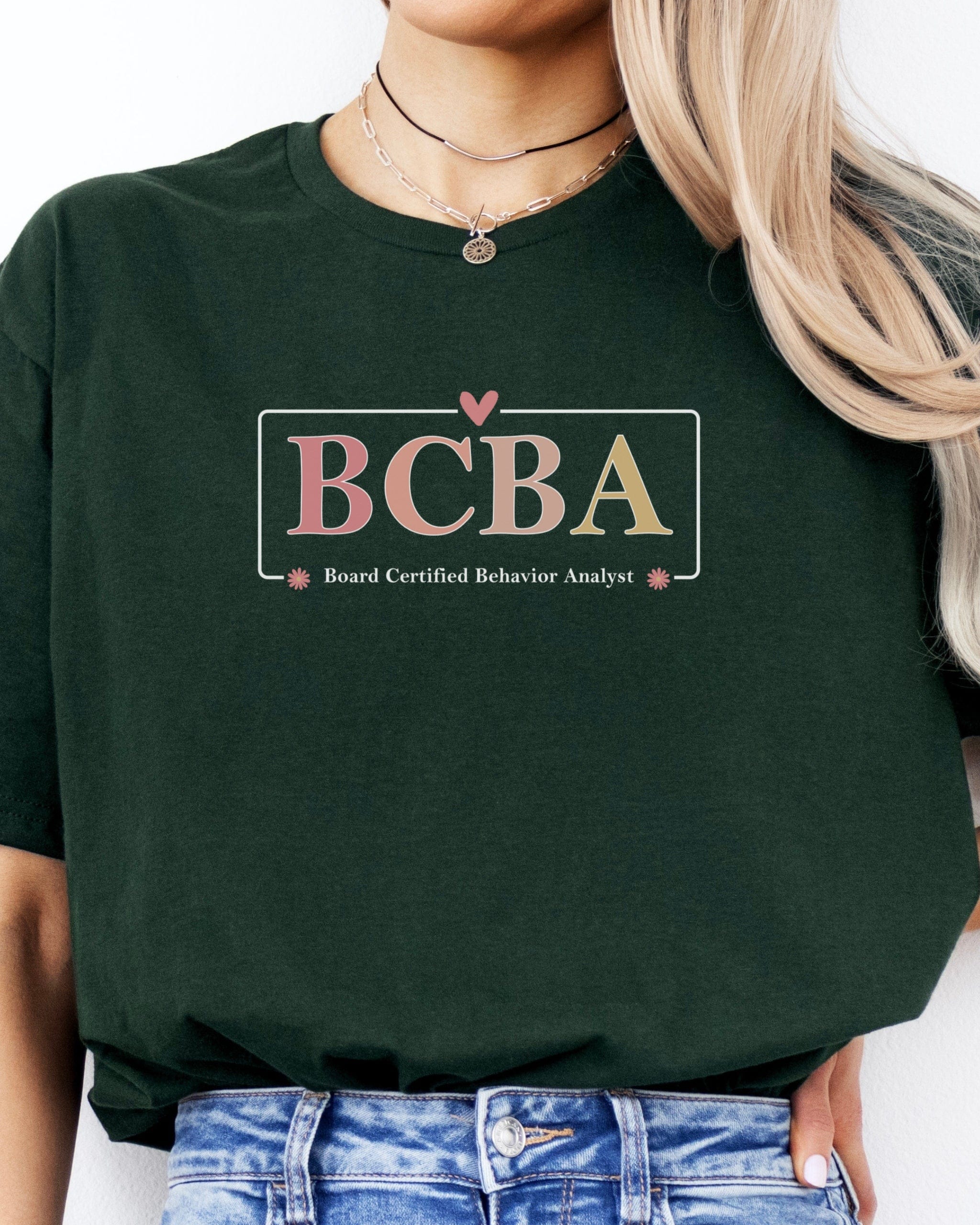 BCBA Outline Tee-Neurodiversity, ADHD & Autism Awareness & Acceptance T-Shirt by Daily Bloom