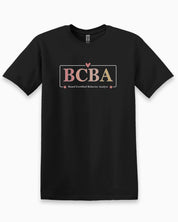 BCBA Outline Tee-Black-Neurodiversity, ADHD & Autism Awareness & Acceptance T-Shirt by Daily Bloom