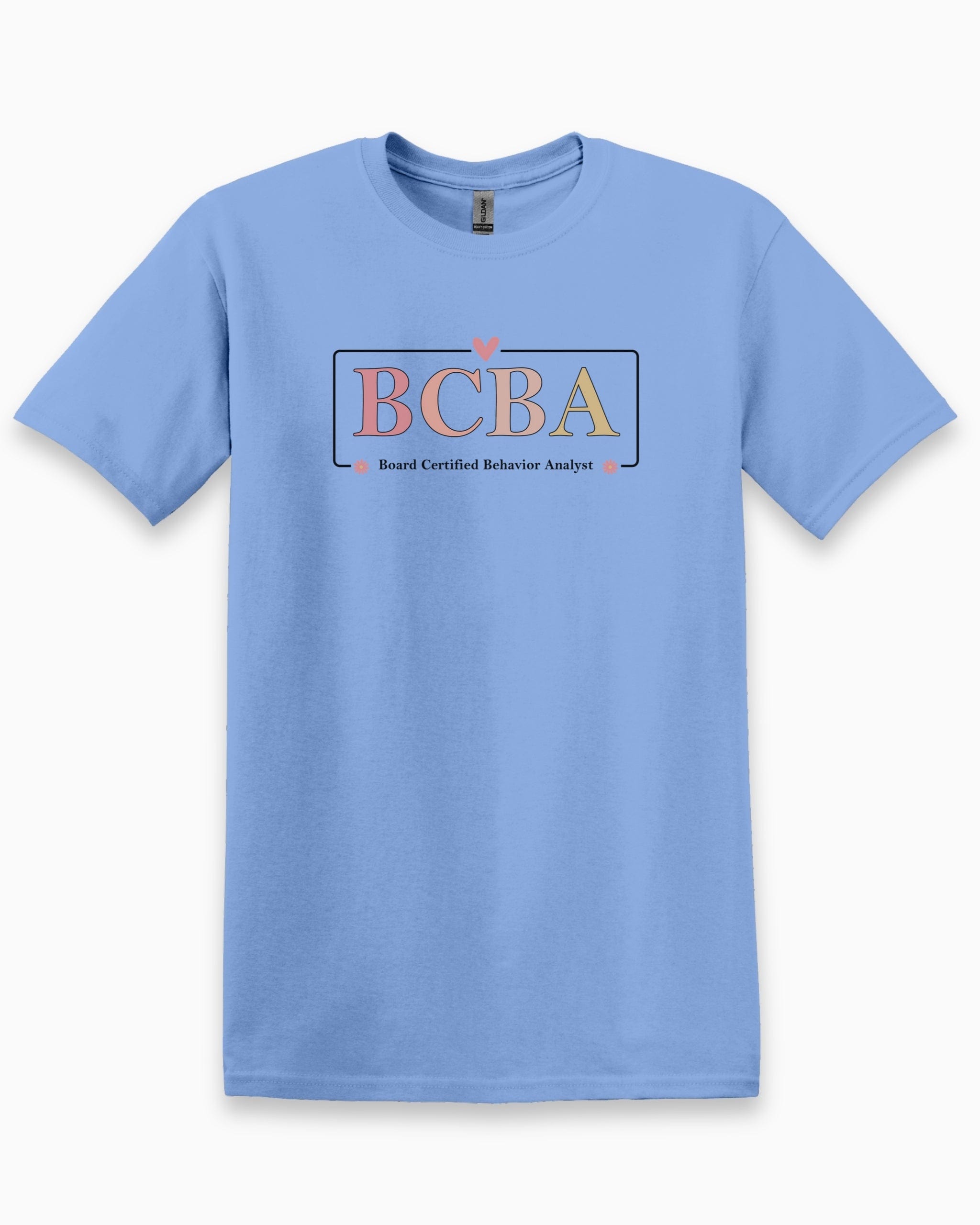 BCBA Outline Tee-Carolina Blue-Neurodiversity, ADHD & Autism Awareness & Acceptance T-Shirt by Daily Bloom