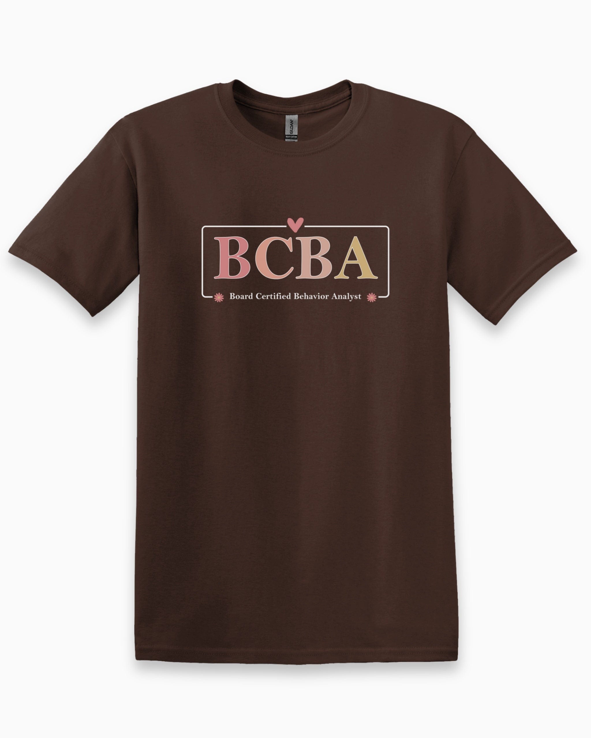 BCBA Outline Tee-Dark Chocolate-Neurodiversity, ADHD & Autism Awareness & Acceptance T-Shirt by Daily Bloom