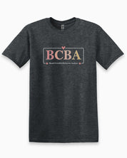 BCBA Outline Tee-Dark Heather Grey-Neurodiversity, ADHD & Autism Awareness & Acceptance T-Shirt by Daily Bloom