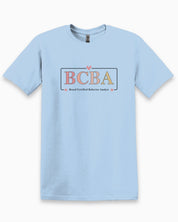 BCBA Outline Tee-Light Blue-Neurodiversity, ADHD & Autism Awareness & Acceptance T-Shirt by Daily Bloom