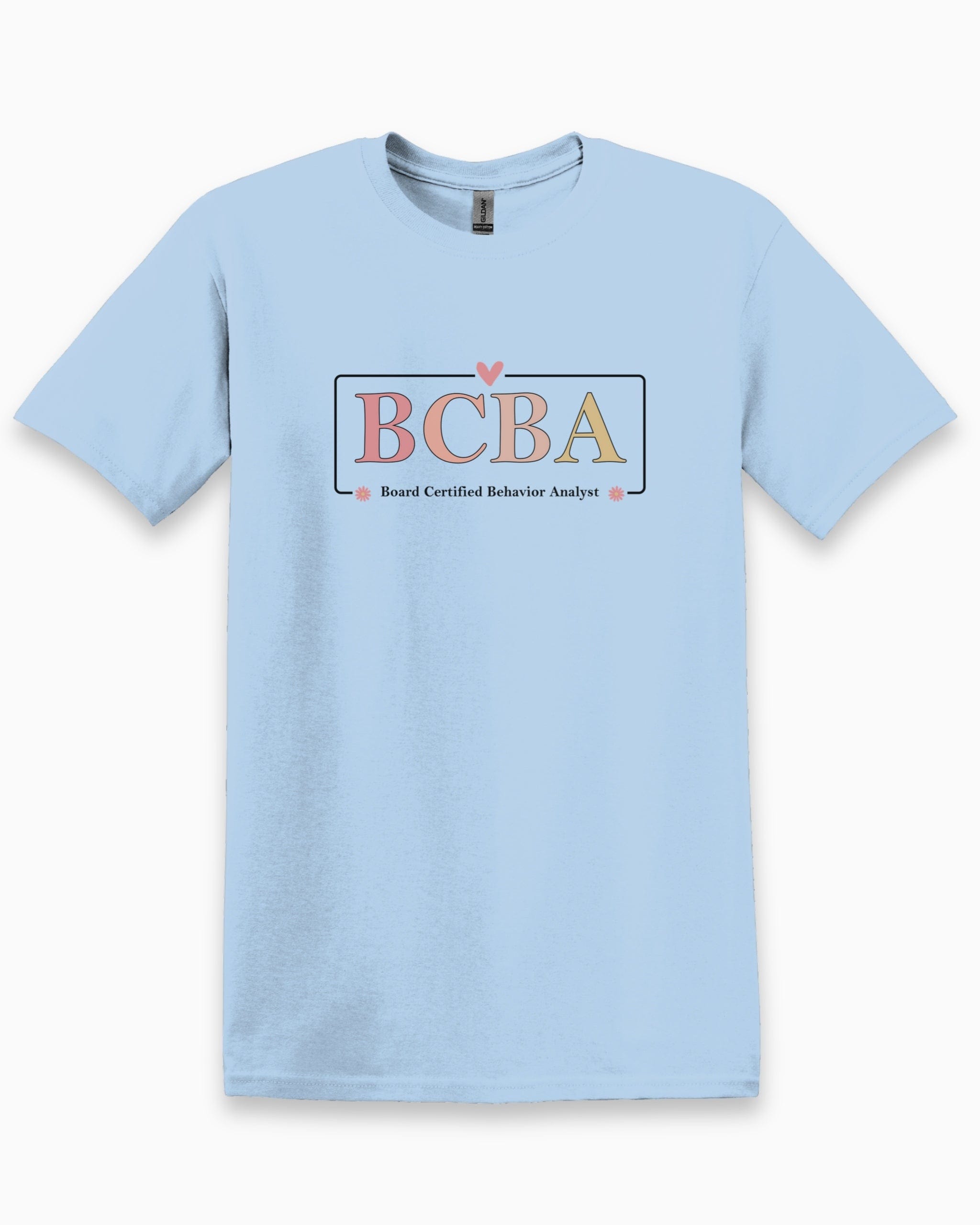 BCBA Outline Tee-Light Blue-Neurodiversity, ADHD & Autism Awareness & Acceptance T-Shirt by Daily Bloom