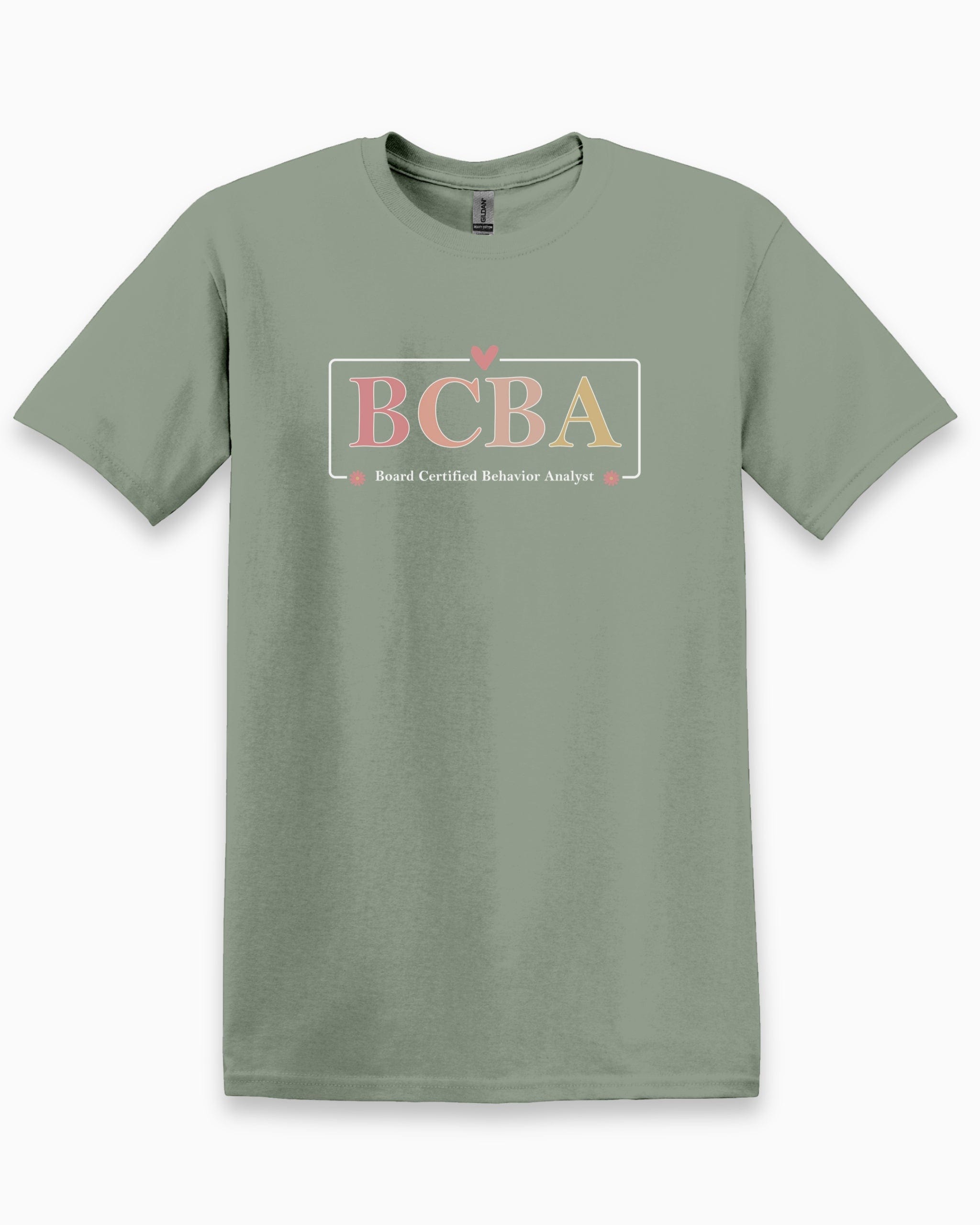 BCBA Outline Tee-Sage-Neurodiversity, ADHD & Autism Awareness & Acceptance T-Shirt by Daily Bloom