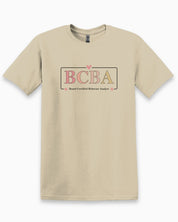 BCBA Outline Tee-Sand-Neurodiversity, ADHD & Autism Awareness & Acceptance T-Shirt by Daily Bloom