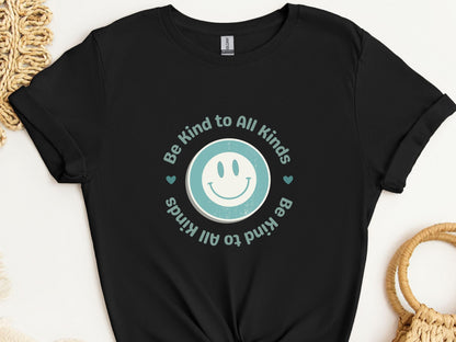 Be Kind To All Kinds Tee-Black-Neurodiversity, ADHD & Autism Awareness & Acceptance T-Shirt by Daily Bloom