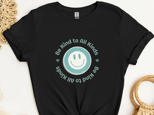 Be Kind To All Kinds Tee-Black-Neurodiversity, ADHD & Autism Awareness & Acceptance T-Shirt by Daily Bloom