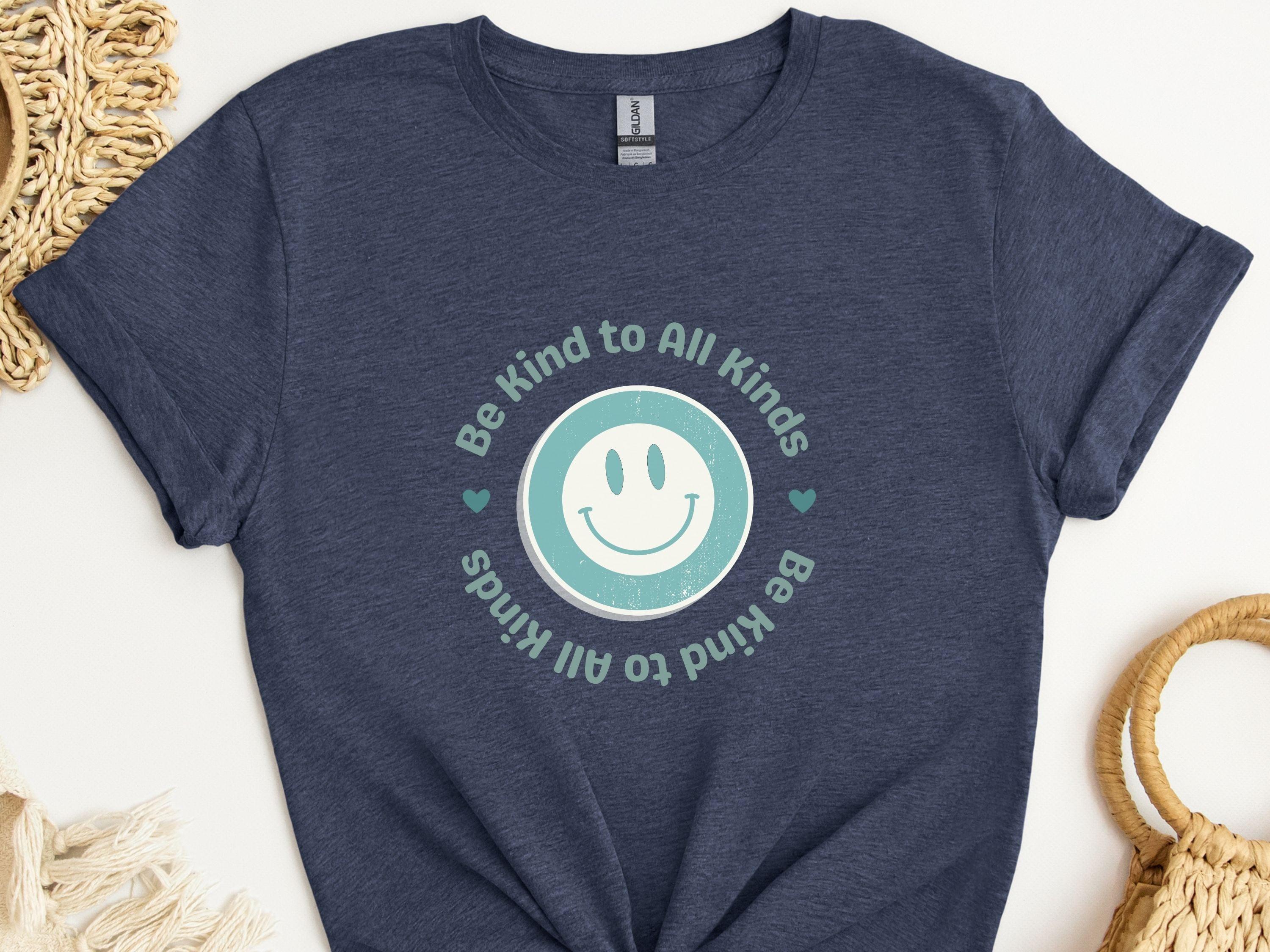 Be Kind To All Kinds Tee-Heather Navy-Neurodiversity, ADHD & Autism Awareness & Acceptance T-Shirt by Daily Bloom