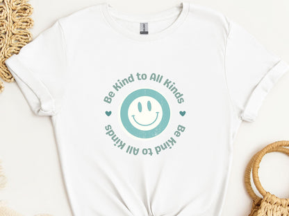 Be Kind To All Kinds Tee-White-Neurodiversity, ADHD & Autism Awareness & Acceptance T-Shirt by Daily Bloom