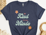 Be Kind to All Minds Tee-Heather Navy-Neurodiversity, ADHD & Autism Awareness & Acceptance T-Shirt by Daily Bloom