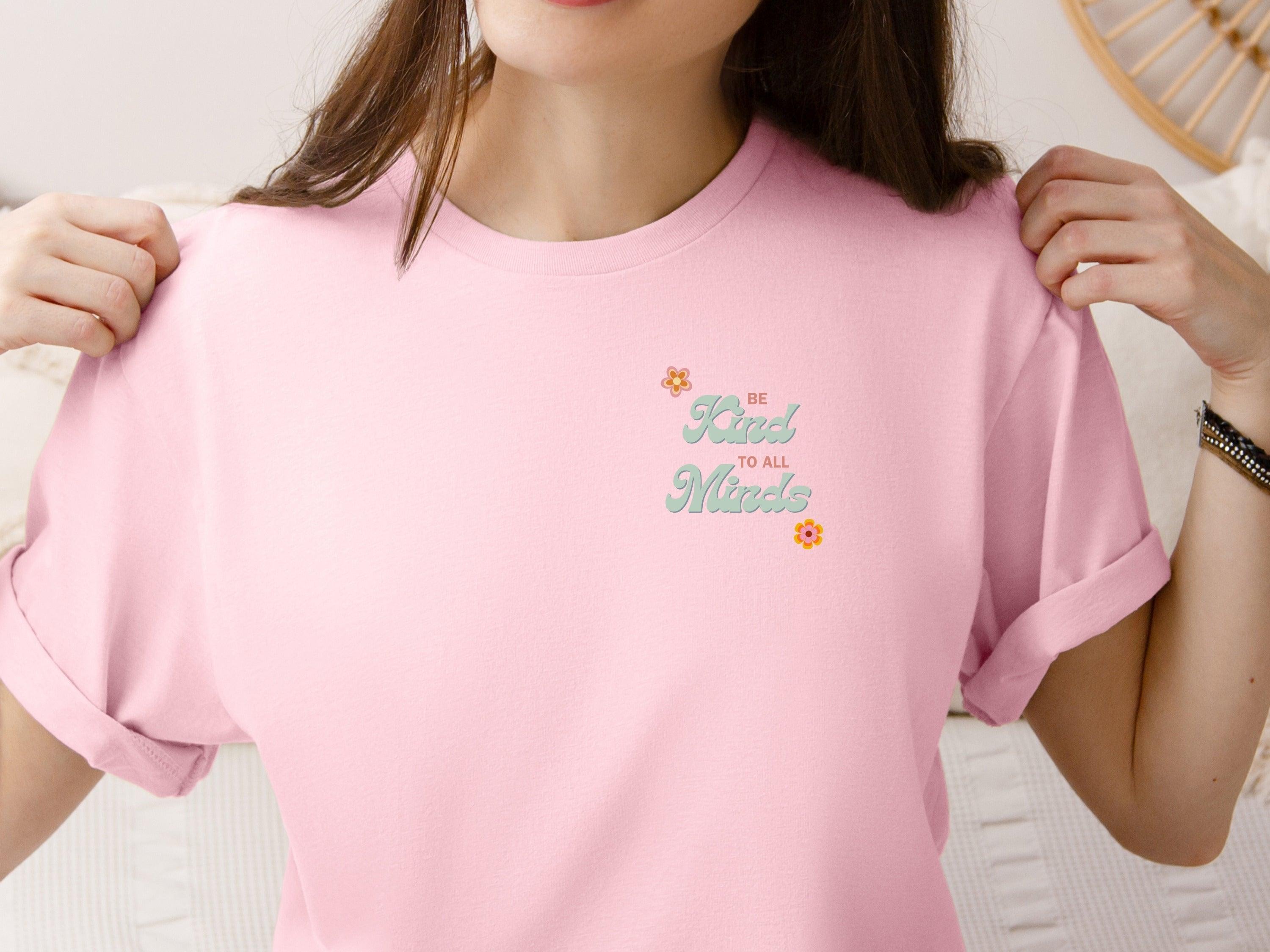 Be Kind to All Minds Tee w/ Back Print-Neurodiversity, ADHD & Autism Awareness & Acceptance T-Shirt by Daily Bloom
