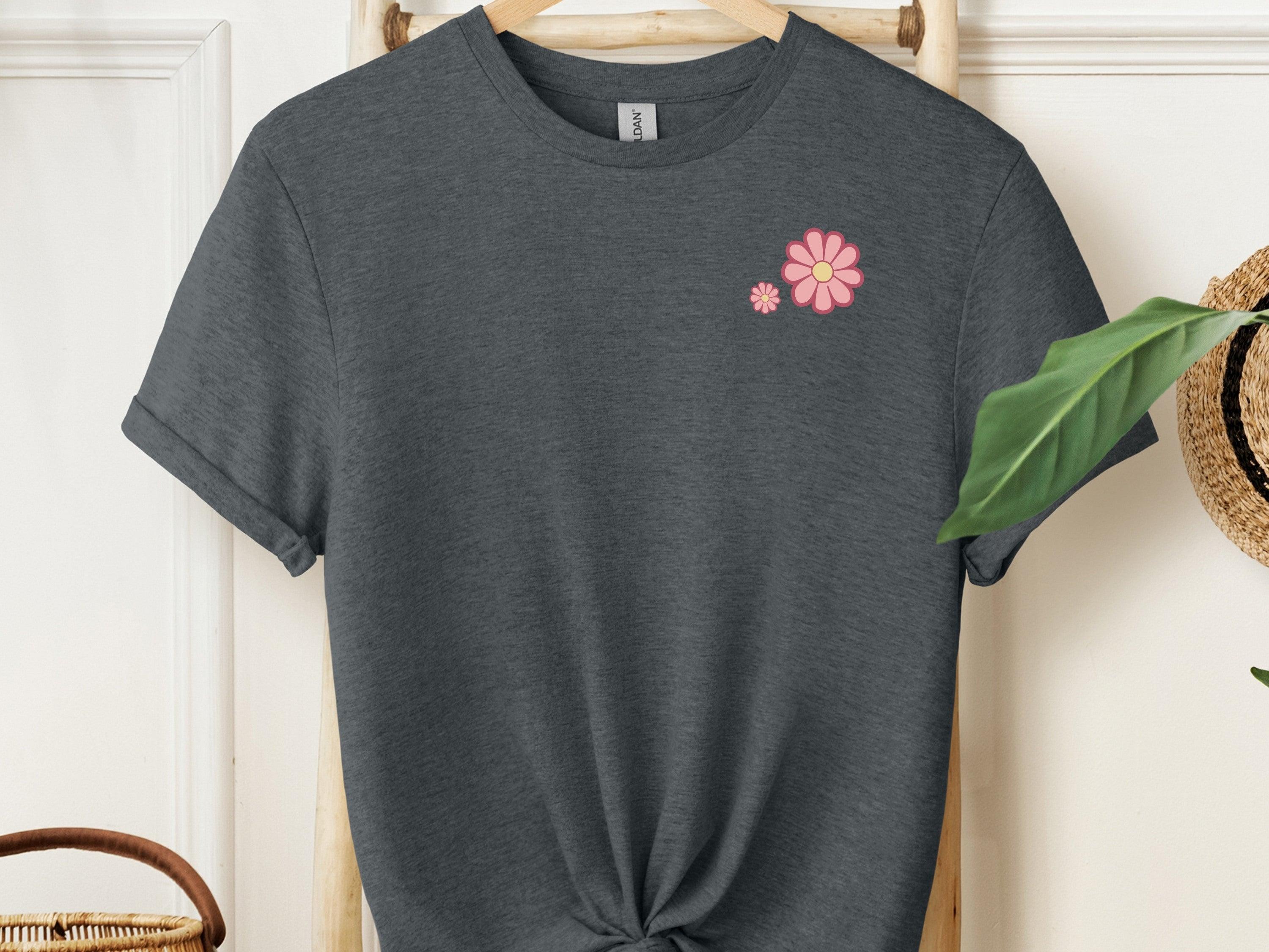 Bloom Daisy Tee-Dark Heather Grey-Neurodiversity, ADHD & Autism Awareness & Acceptance T-Shirt by Daily Bloom