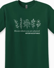 Bloom Where You Are Planted - Autism Acceptance Wildflowers Tee-Neurodiversity, ADHD & Autism Awareness & Acceptance T-Shirt by Daily Bloom