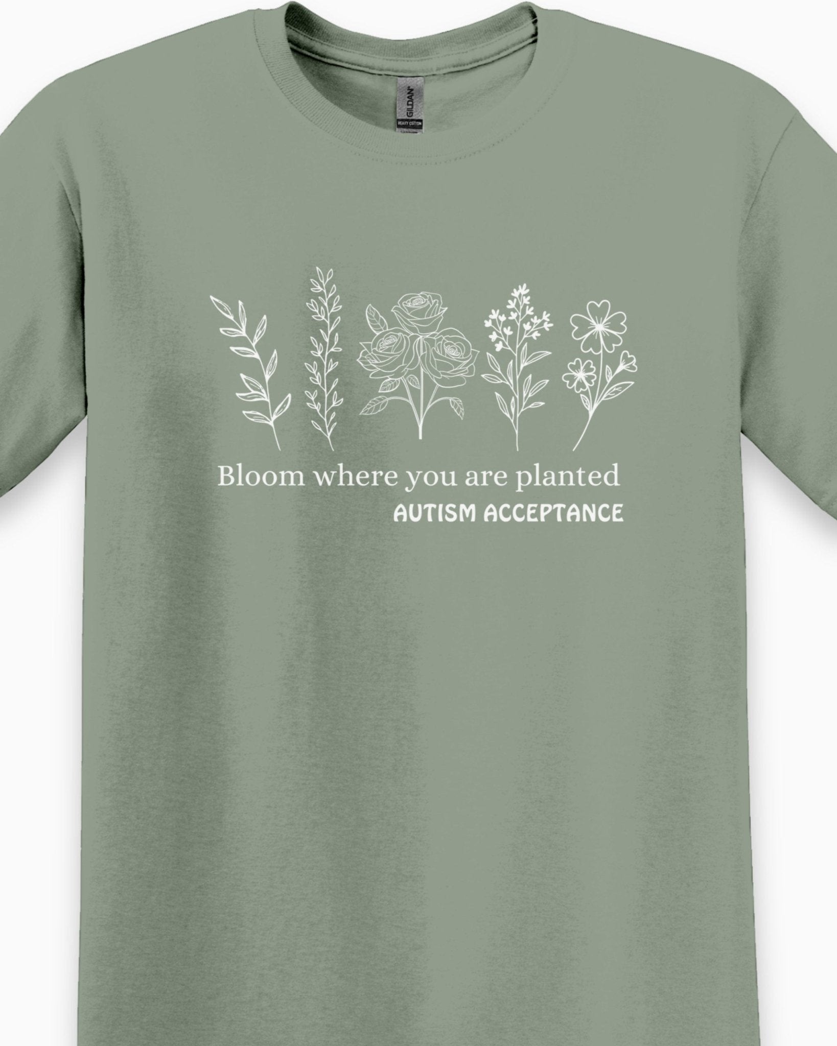 Autism T-Shirt - Bloom Where You Are Planted - Autism Acceptance Wildflowers Tee - Daily Bloom