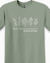 Bloom Where You Are Planted - Autism Acceptance Wildflowers Tee-Neurodiversity, ADHD & Autism Awareness & Acceptance T-Shirt by Daily Bloom