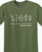 Bloom Where You Are Planted - Autism Acceptance Wildflowers Tee-Neurodiversity, ADHD & Autism Awareness & Acceptance T-Shirt by Daily Bloom