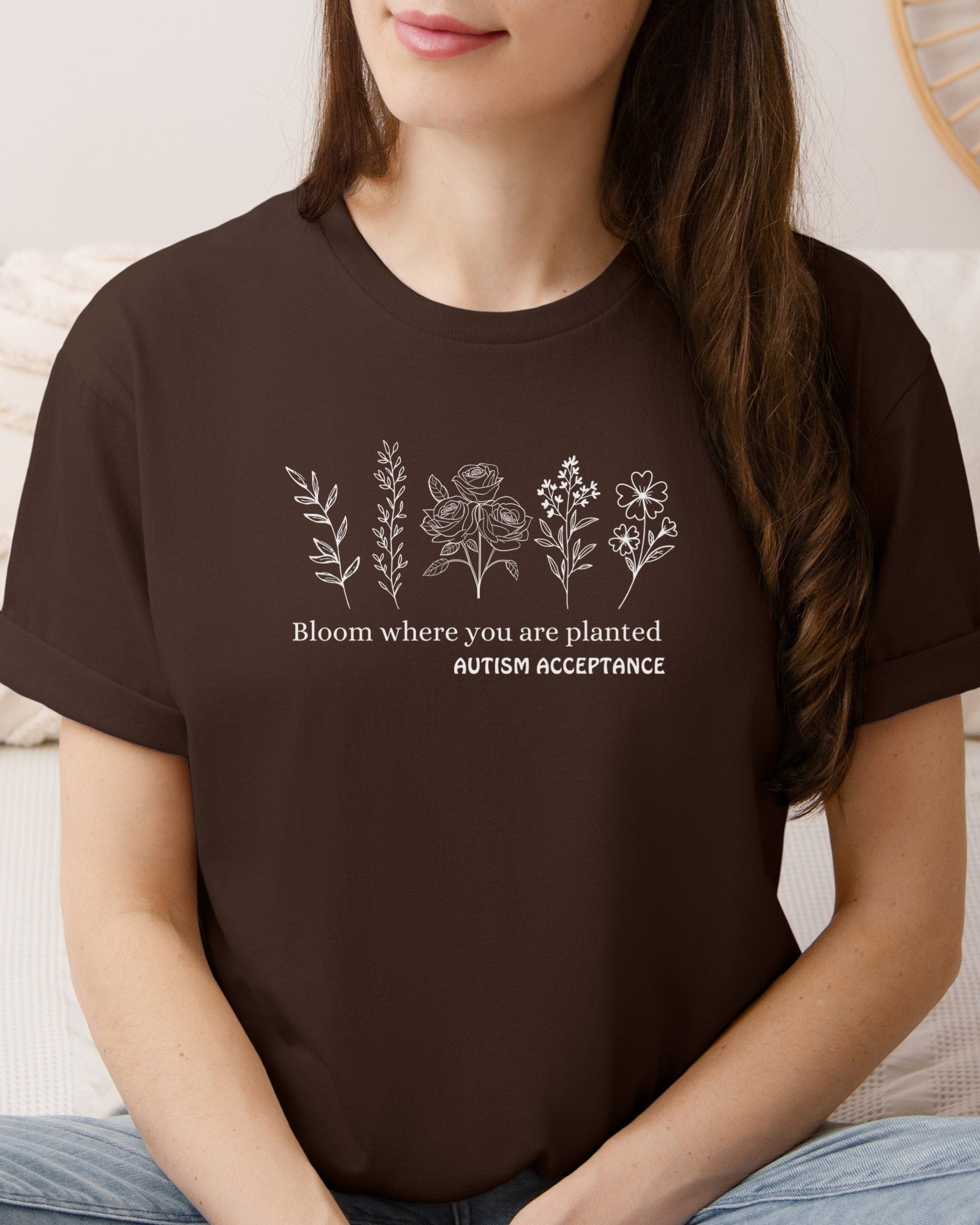 Bloom Where You Are Planted - Autism Acceptance Wildflowers Tee-Neurodiversity, ADHD & Autism Awareness & Acceptance T-Shirt by Daily Bloom