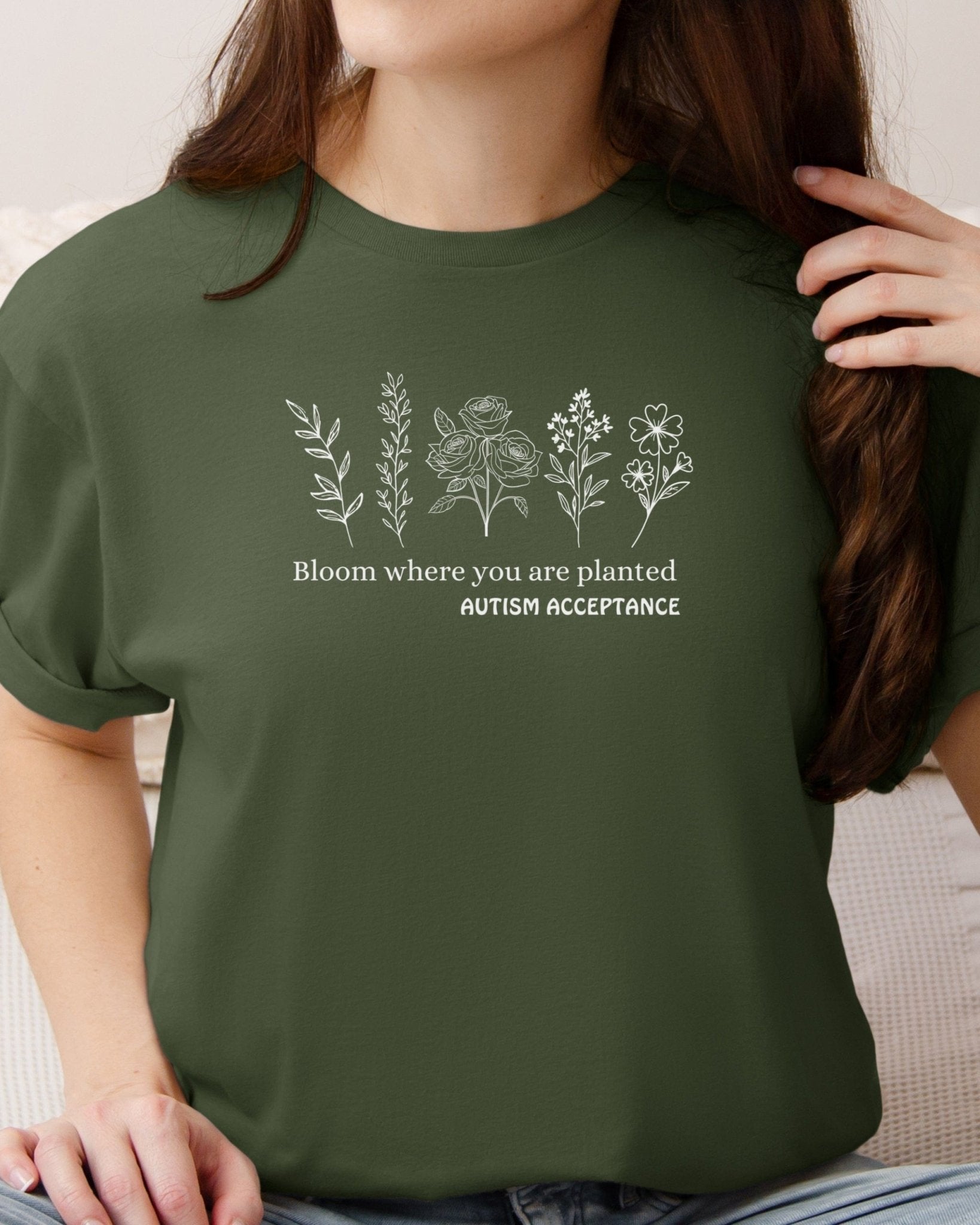 Autism T-Shirt - Bloom Where You Are Planted - Autism Acceptance Wildflowers Tee - Daily Bloom
