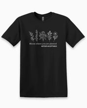 Bloom Where You Are Planted - Autism Acceptance Wildflowers Tee-Black-Neurodiversity, ADHD & Autism Awareness & Acceptance T-Shirt by Daily Bloom