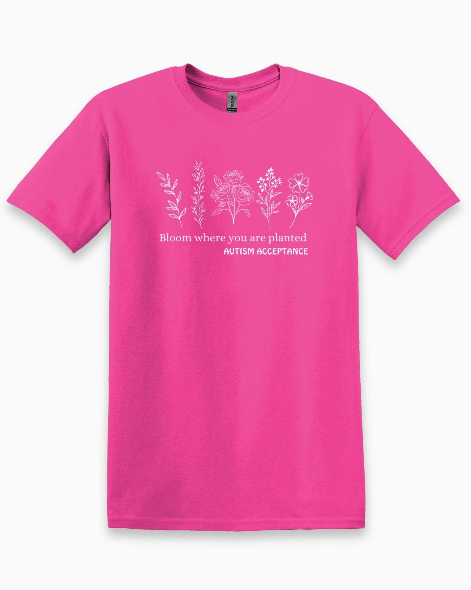 Autism T-Shirt - Bloom Where You Are Planted - Autism Acceptance Wildflowers Tee - Daily Bloom