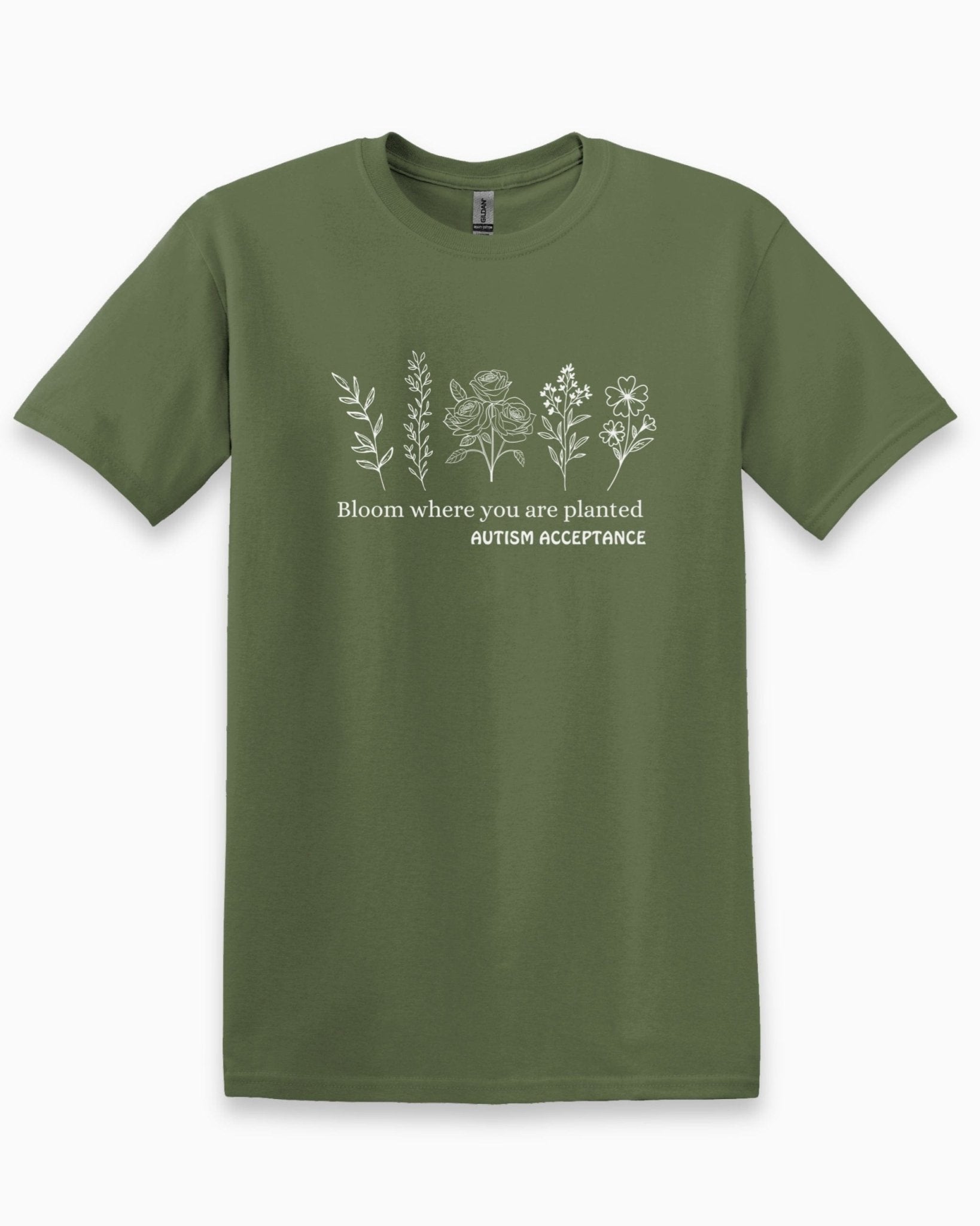 Autism T-Shirt - Bloom Where You Are Planted - Autism Acceptance Wildflowers Tee - Daily Bloom