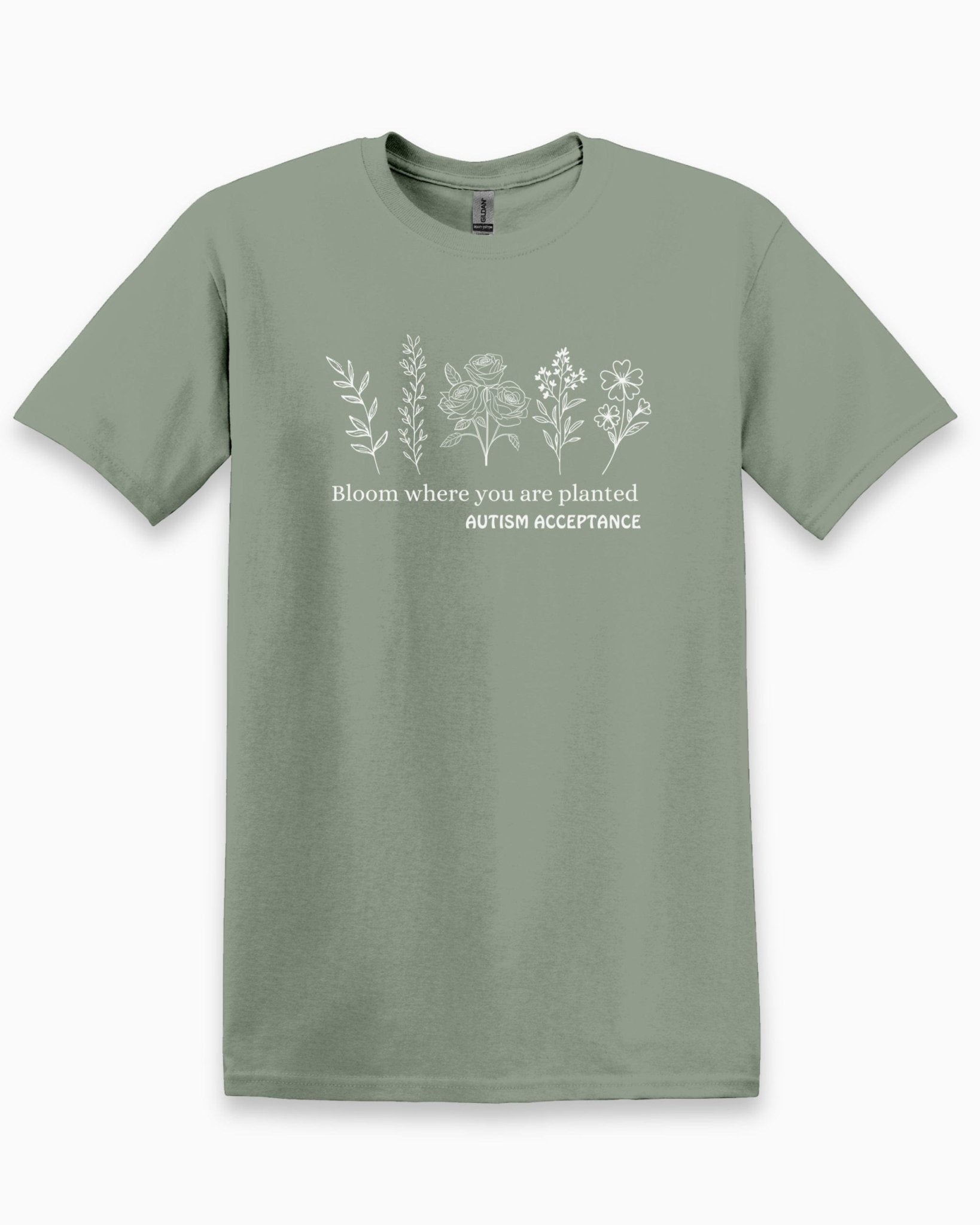 Autism T-Shirt - Bloom Where You Are Planted - Autism Acceptance Wildflowers Tee - Daily Bloom