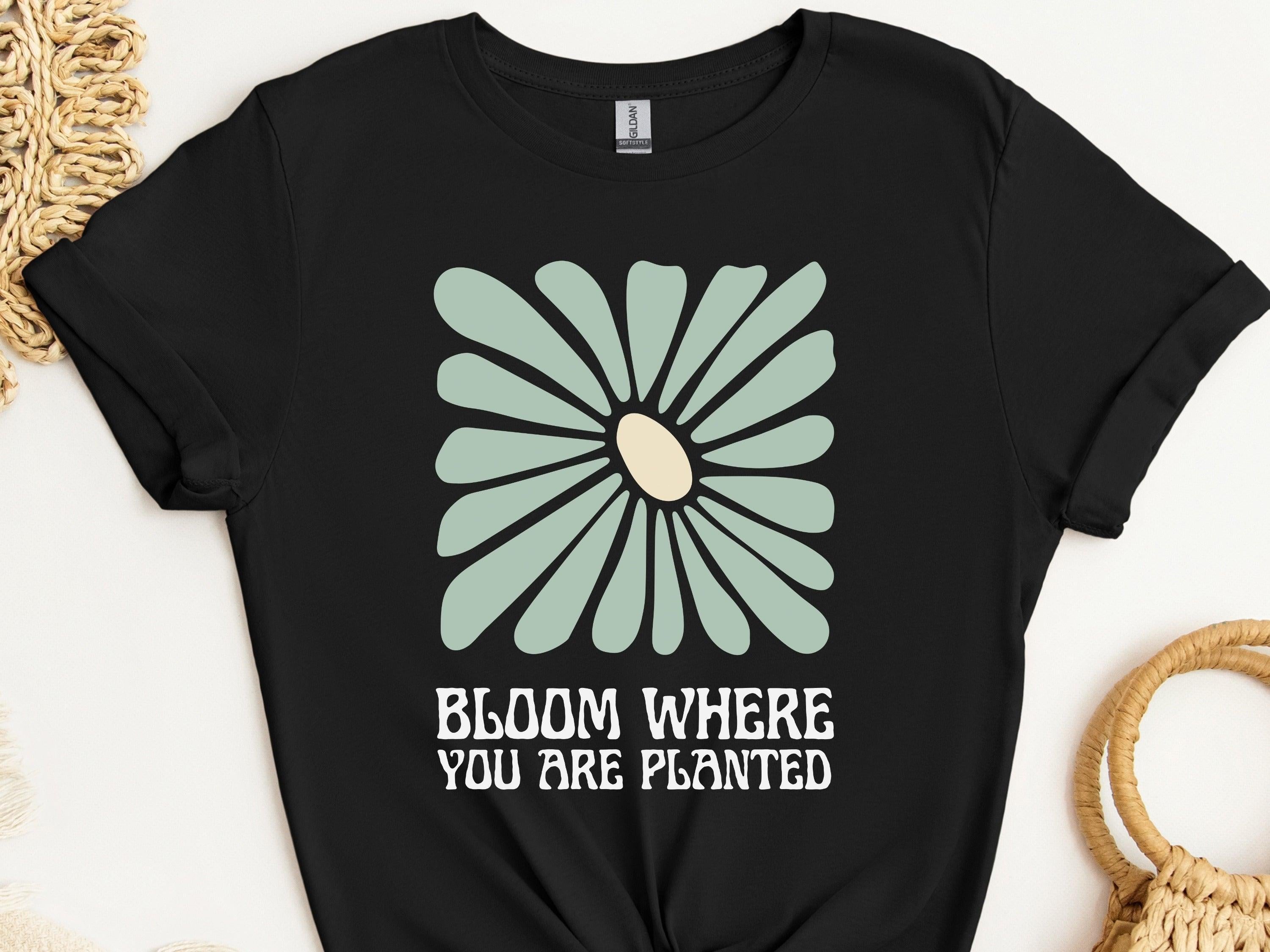 Bloom Where You Are Planted Tee-Black-Neurodiversity, ADHD & Autism Awareness & Acceptance T-Shirt by Daily Bloom