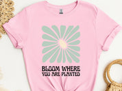 Bloom Where You Are Planted Tee-Light Pink-Neurodiversity, ADHD & Autism Awareness & Acceptance T-Shirt by Daily Bloom