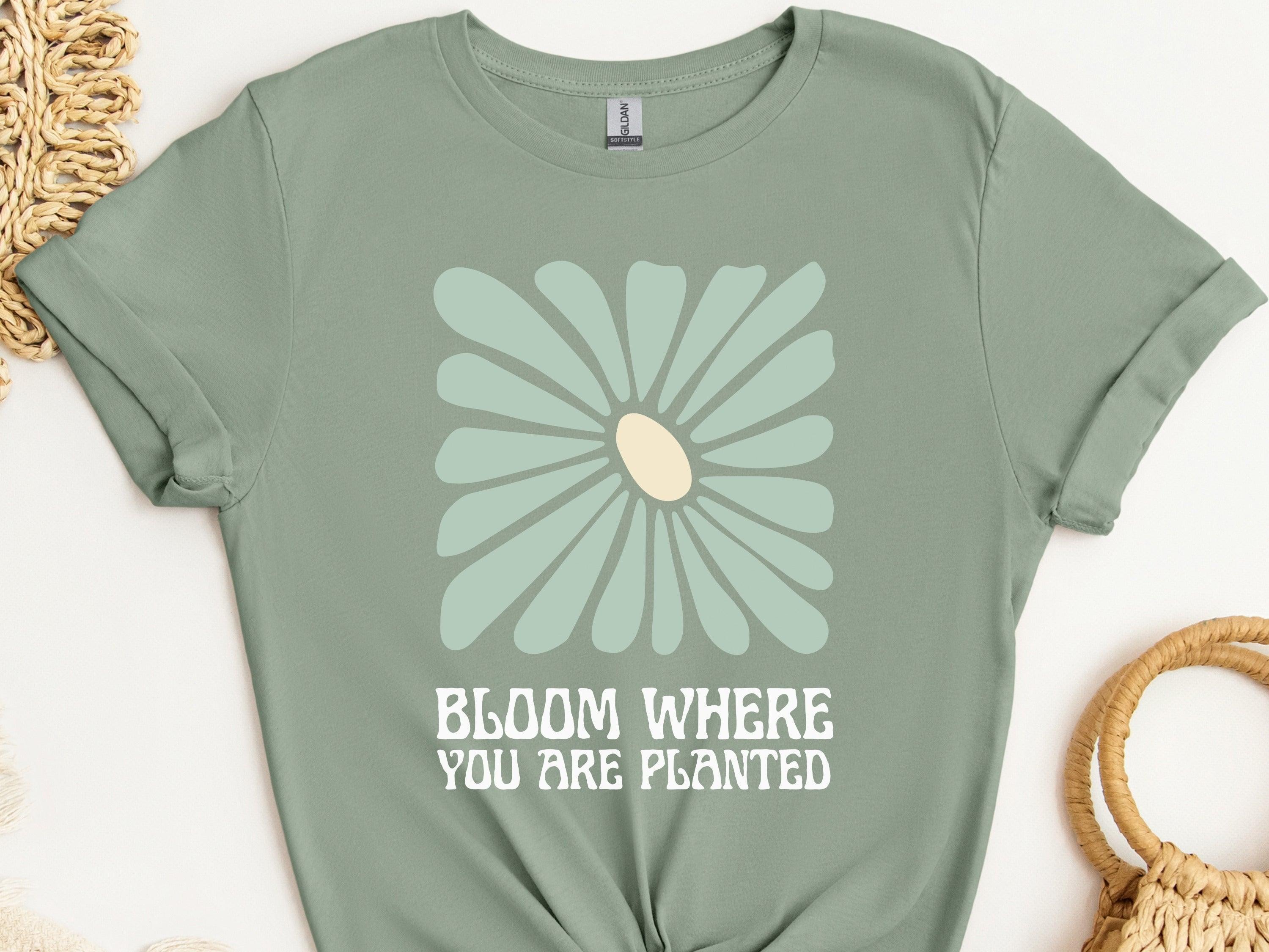Bloom Where You Are Planted Tee-Sage-Neurodiversity, ADHD & Autism Awareness & Acceptance T-Shirt by Daily Bloom