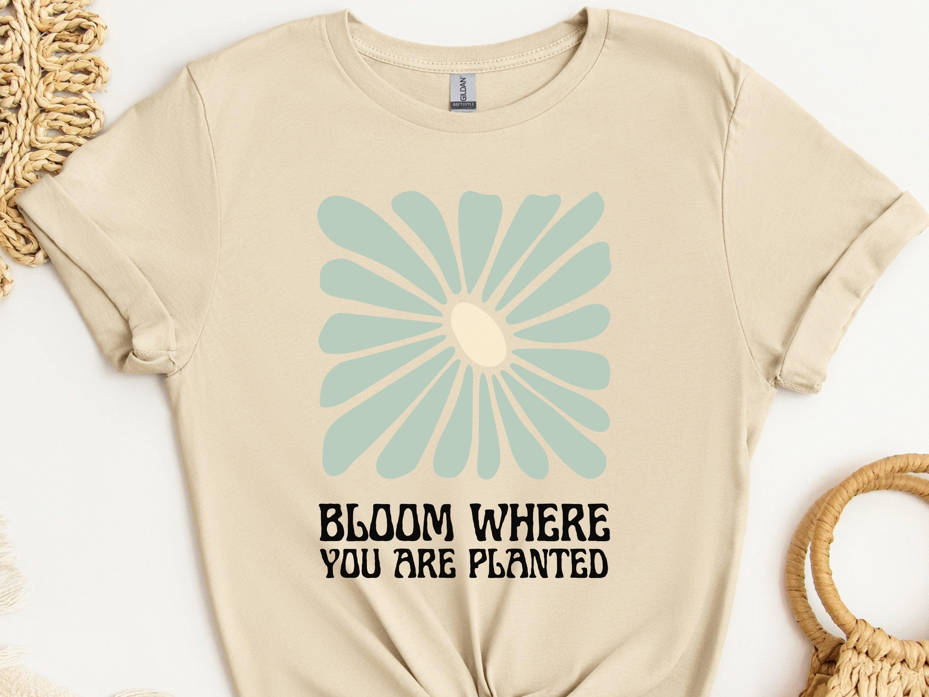Bloom Where You Are Planted Tee-Sand-Neurodiversity, ADHD & Autism Awareness & Acceptance T-Shirt by Daily Bloom