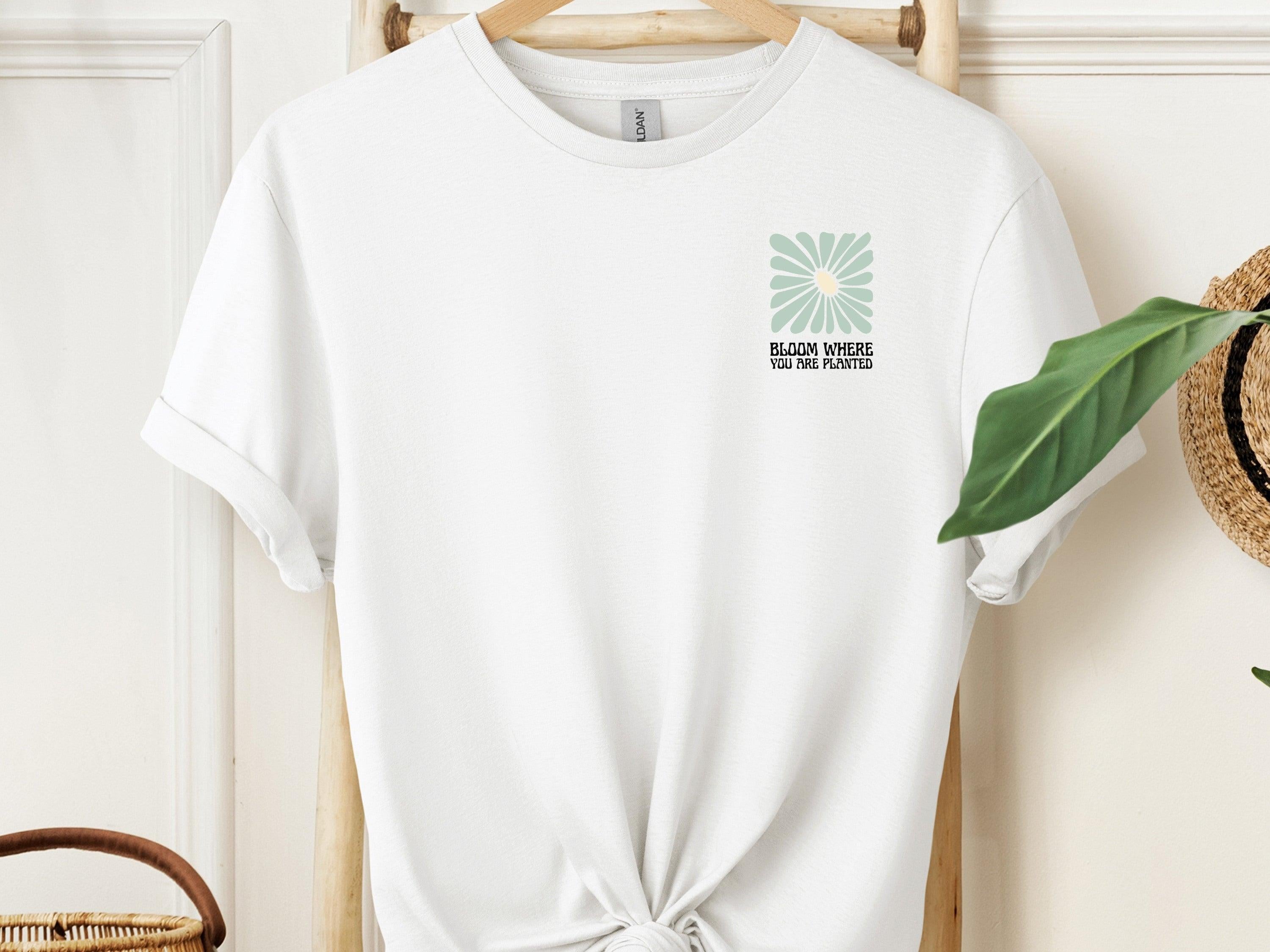 Bloom Where You Are Planted Tee w/ Back Print-Neurodiversity, ADHD & Autism Awareness & Acceptance T-Shirt by Daily Bloom