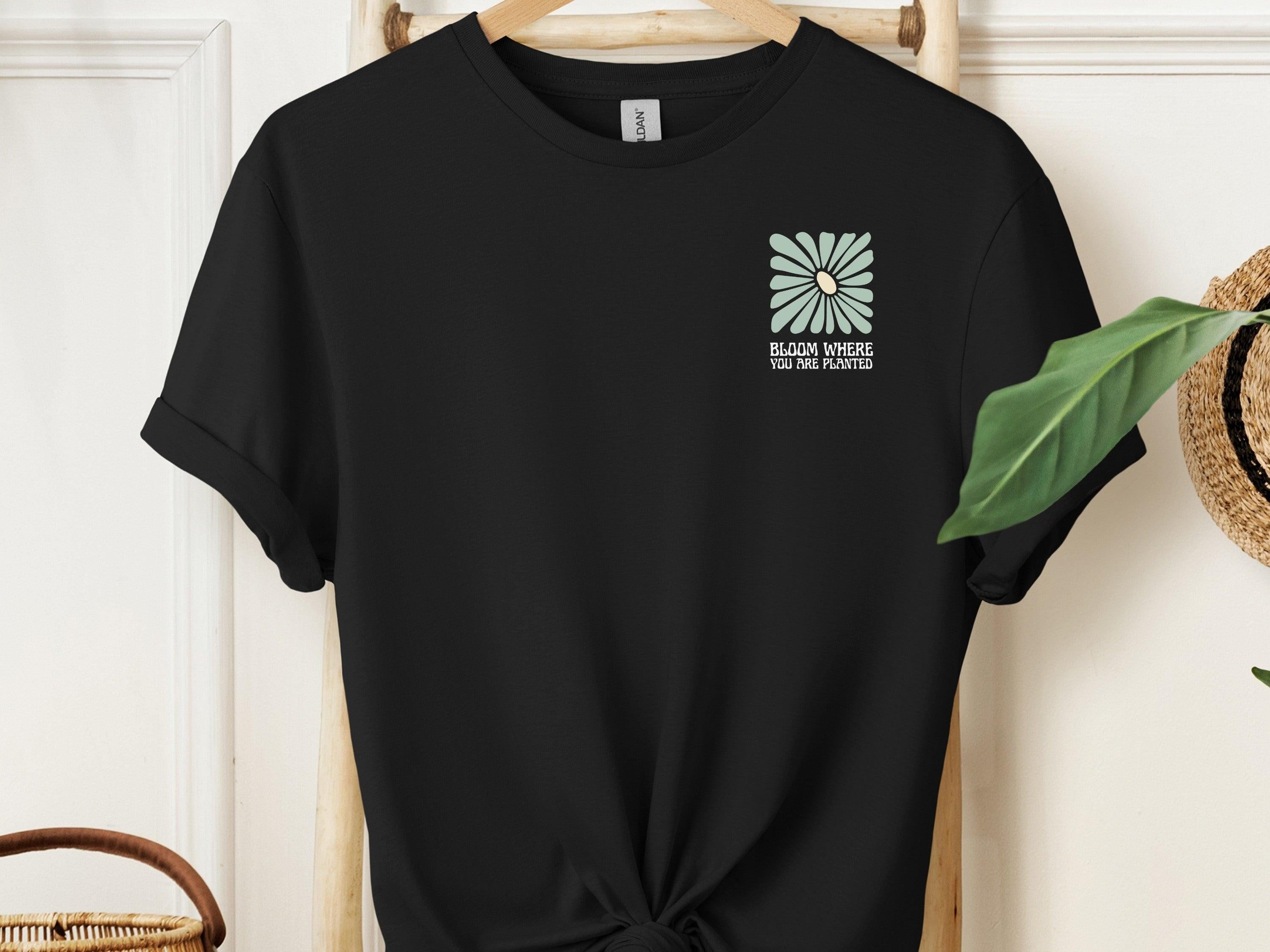 Bloom Where You Are Planted Tee w/ Back Print-Neurodiversity, ADHD & Autism Awareness & Acceptance T-Shirt by Daily Bloom