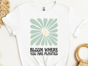 Bloom Where You Are Planted Tee-White-Neurodiversity, ADHD & Autism Awareness & Acceptance T-Shirt by Daily Bloom