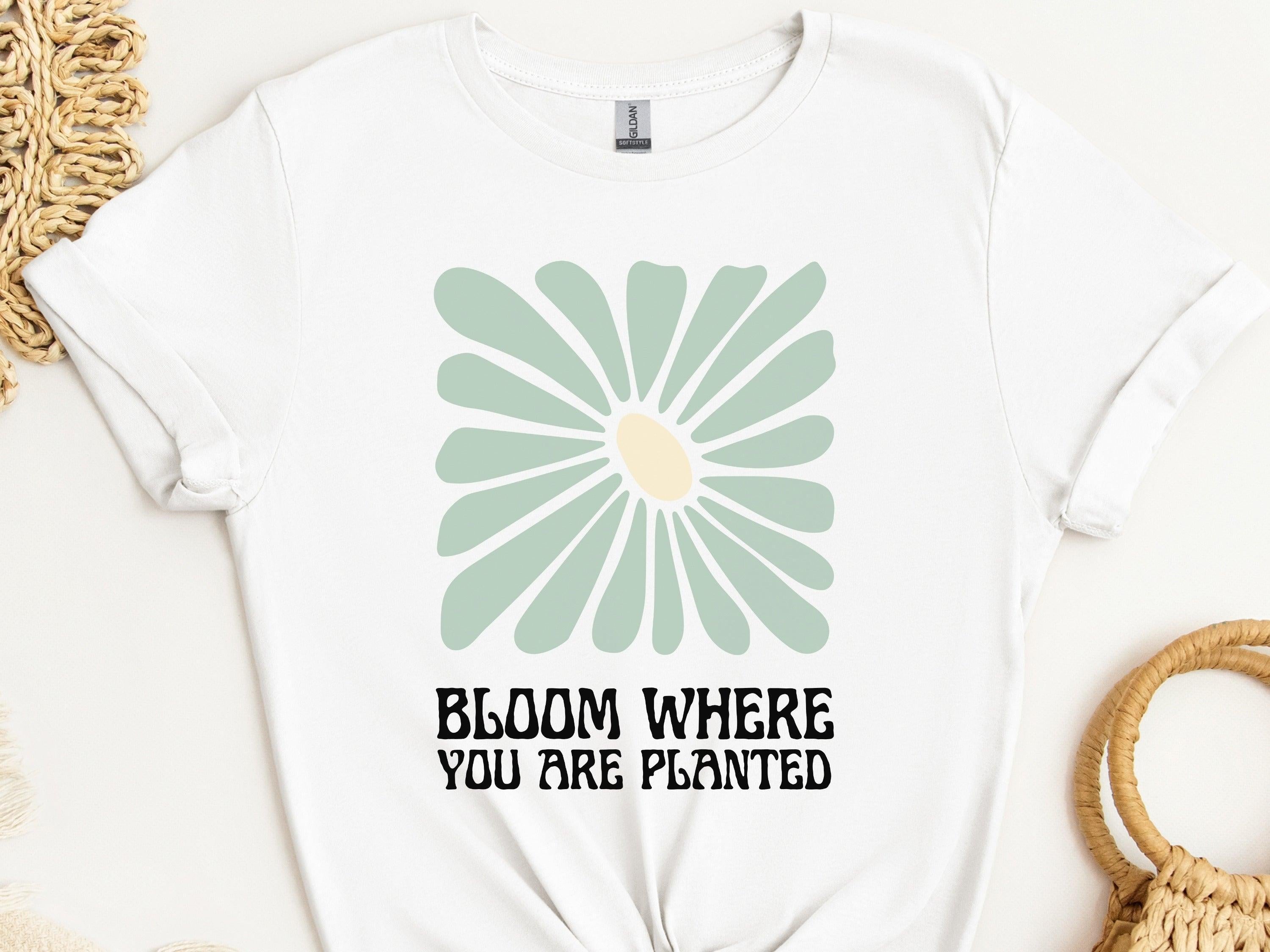 Bloom Where You Are Planted Tee-White-Neurodiversity, ADHD & Autism Awareness & Acceptance T-Shirt by Daily Bloom