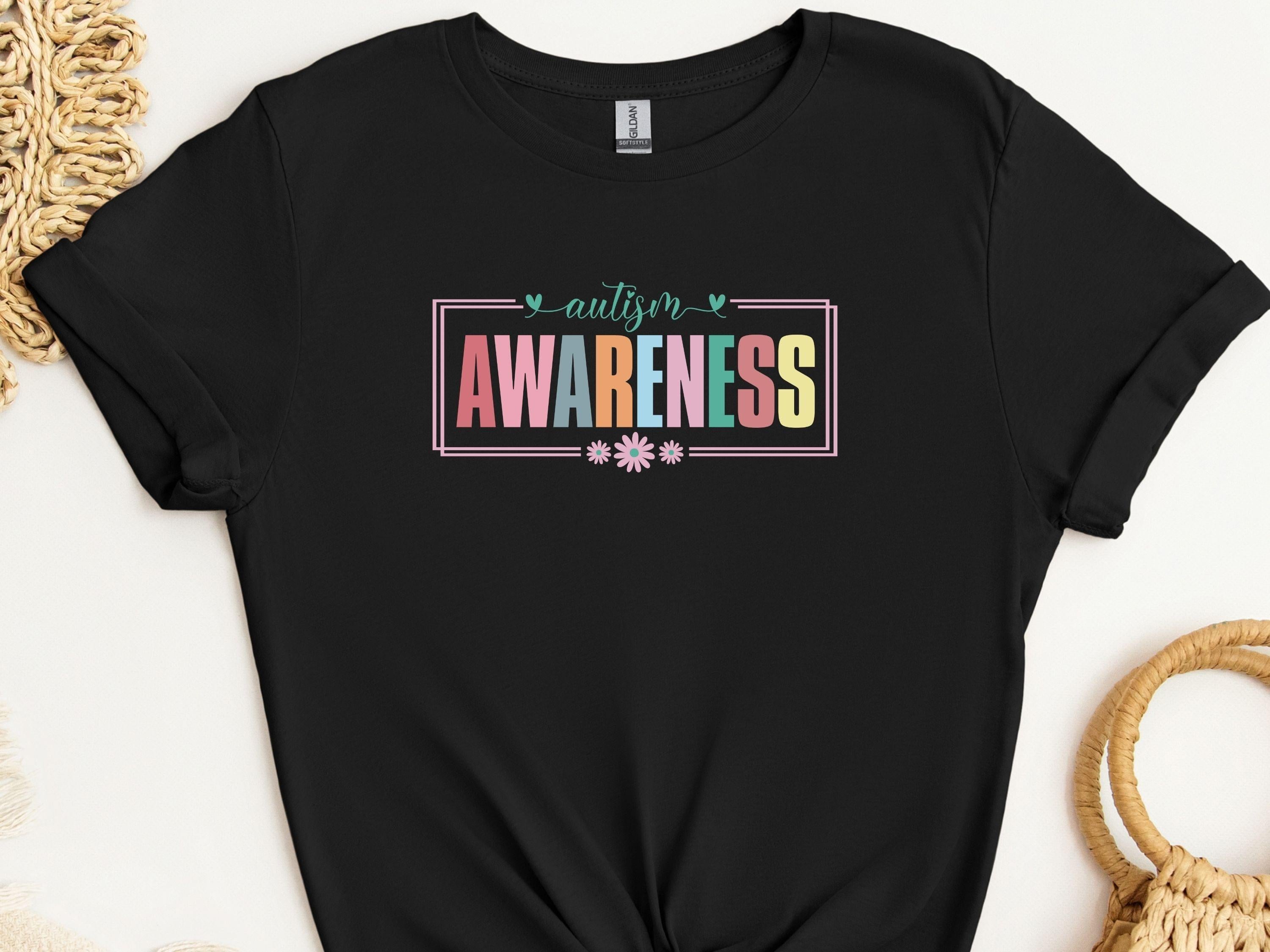 Bright Blooms for Autism Awareness Tee-Black-Neurodiversity, ADHD & Autism Awareness & Acceptance T-Shirt by Daily Bloom
