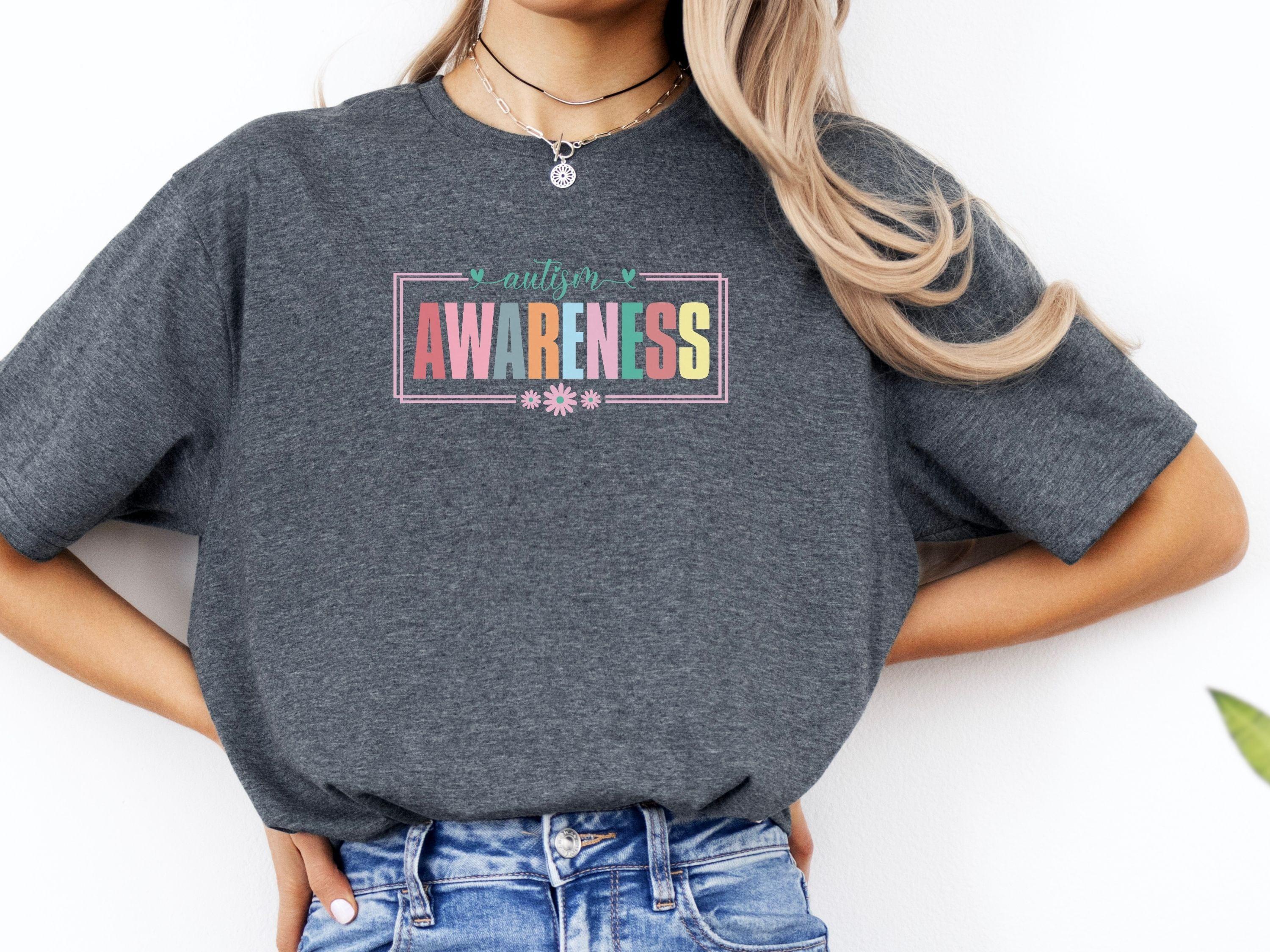 Bright Blooms for Autism Awareness Tee-Dark Heather Grey-Neurodiversity, ADHD & Autism Awareness & Acceptance T-Shirt by Daily Bloom