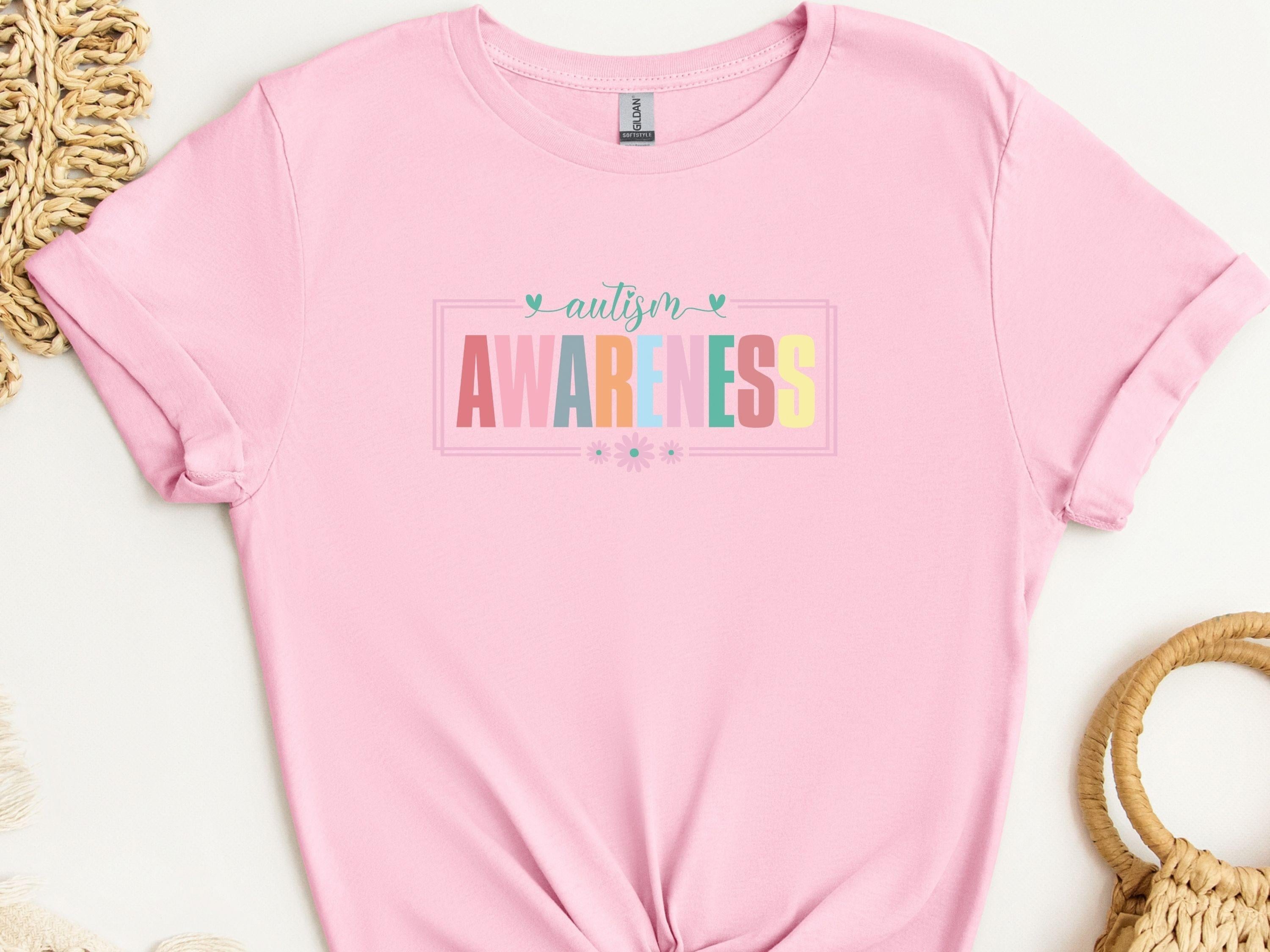 Bright Blooms for Autism Awareness Tee-Light Pink-Neurodiversity, ADHD & Autism Awareness & Acceptance T-Shirt by Daily Bloom