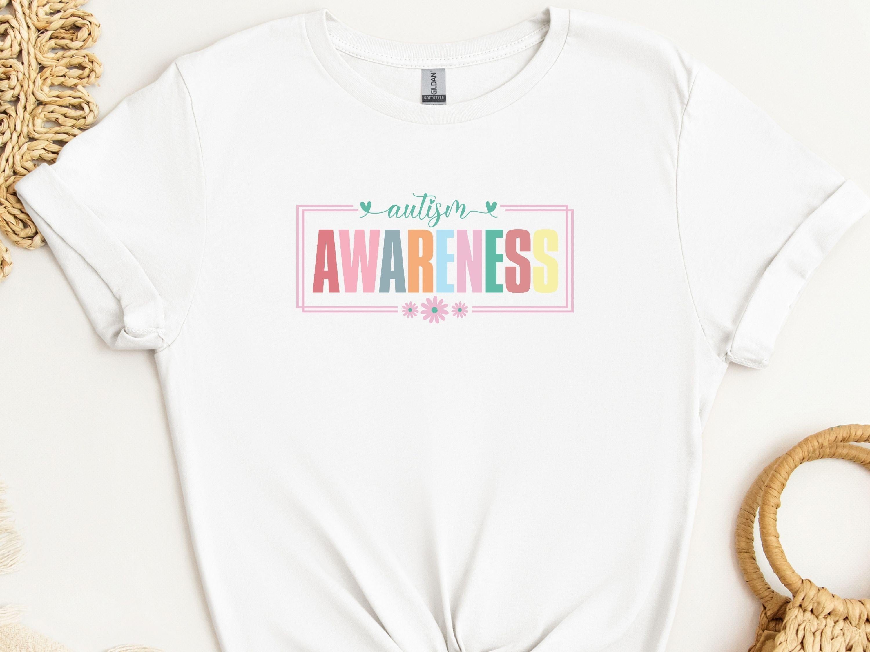 Bright Blooms for Autism Awareness Tee-White-Neurodiversity, ADHD & Autism Awareness & Acceptance T-Shirt by Daily Bloom