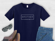 Brother Autism Acceptance Box Tee-Navy-Neurodiversity, ADHD & Autism Awareness & Acceptance T-Shirt by Daily Bloom