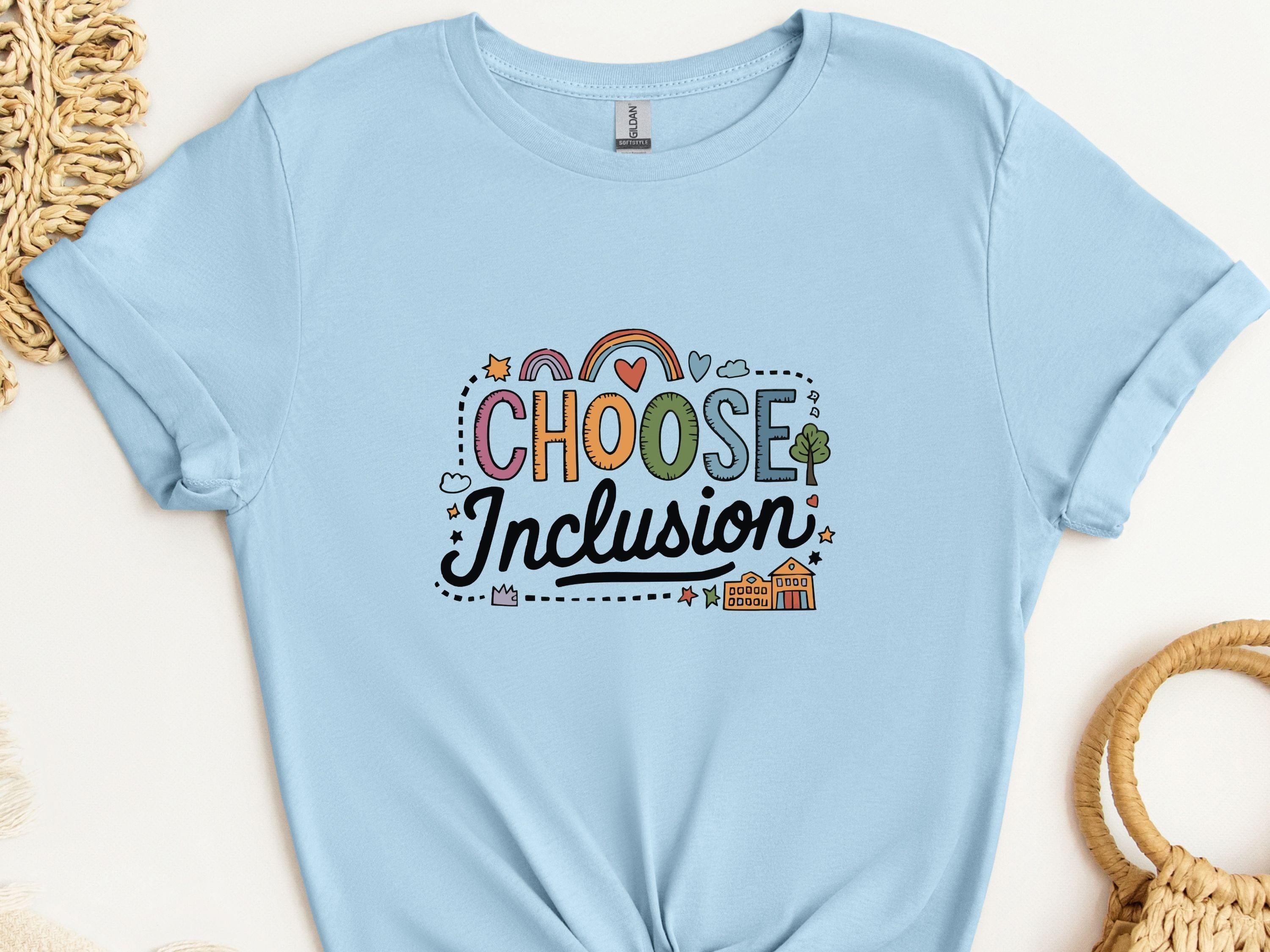 Choose Inclusion Tee-Light Blue-Neurodiversity, ADHD & Autism Awareness & Acceptance T-Shirt by Daily Bloom