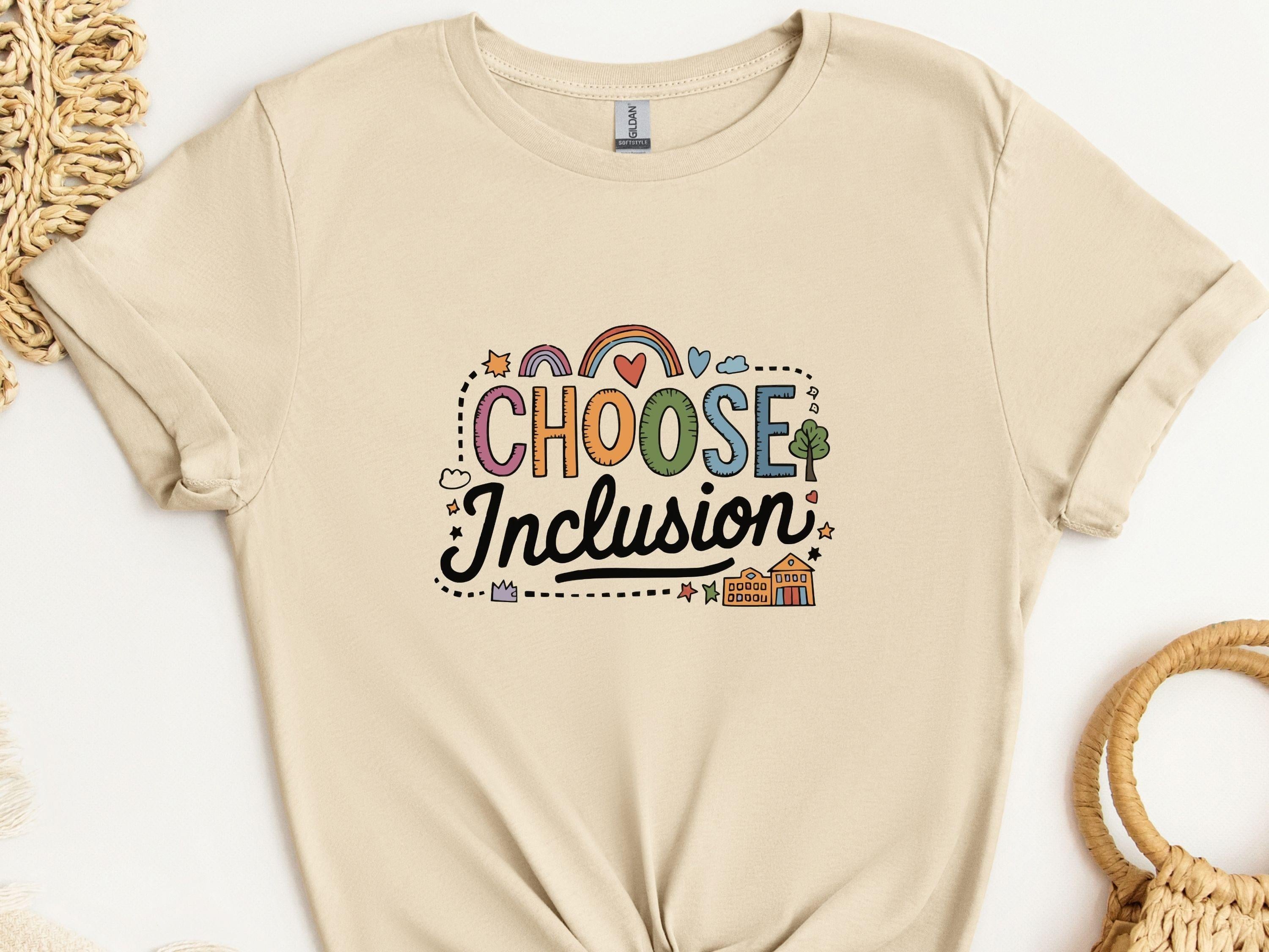 Choose Inclusion Tee-Sand-Neurodiversity, ADHD & Autism Awareness & Acceptance T-Shirt by Daily Bloom