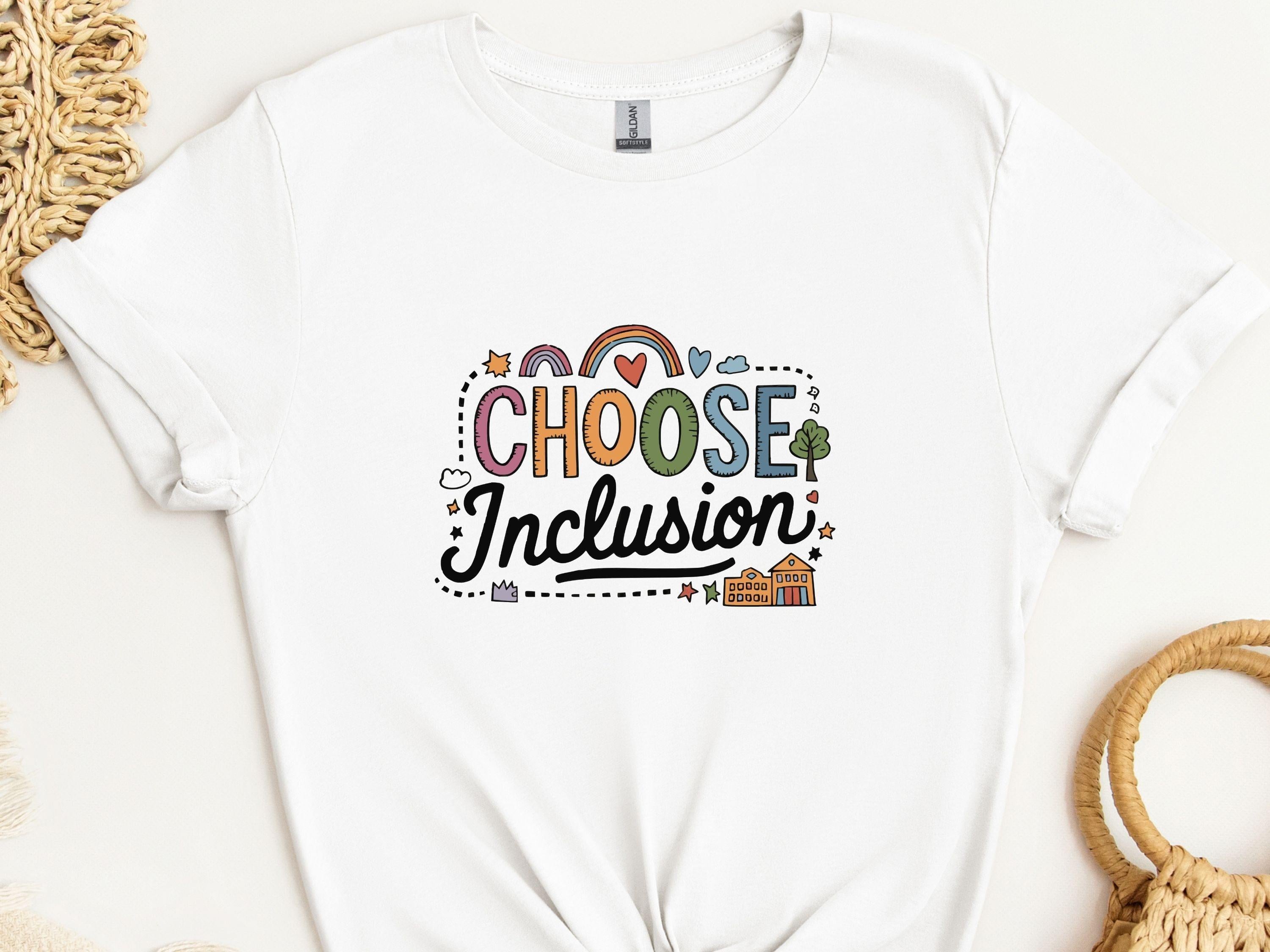Choose Inclusion Tee-White-Neurodiversity, ADHD & Autism Awareness & Acceptance T-Shirt by Daily Bloom