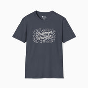 Autism T-Shirt By Daily Bloom Classroom Wrangler Tag-Free Tee Heather Navy / S